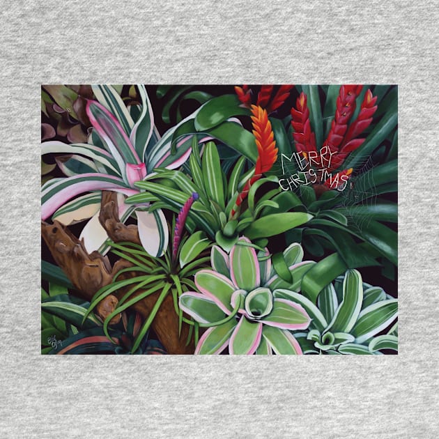 Bromeliad Xmas Card by artbyelly